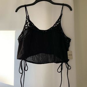 Free People-Black Cropped Camisole